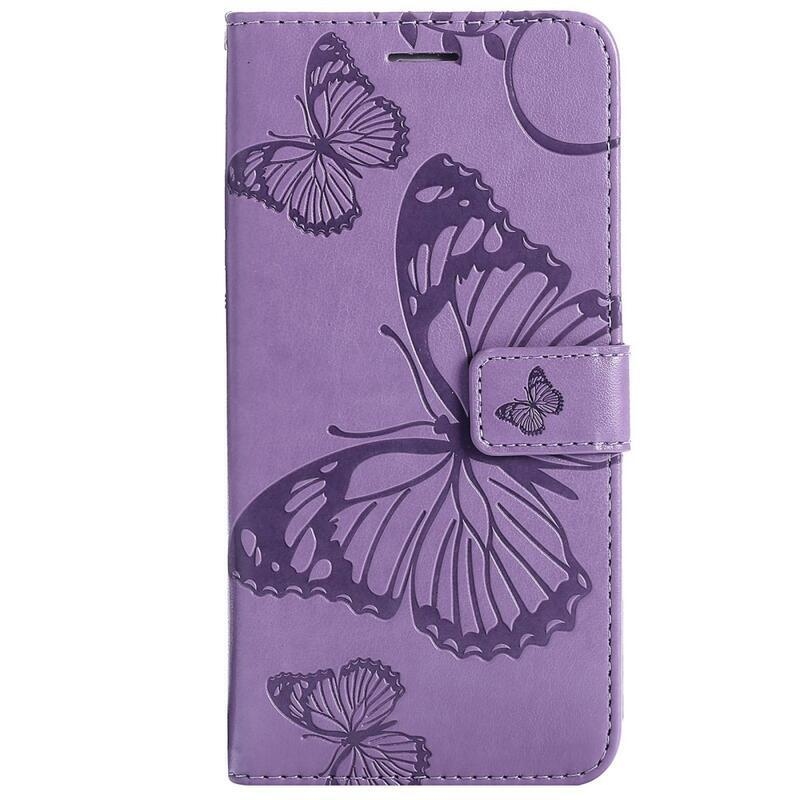 Big Butterfly knižkové púzdro na Xiaomi Redmi 10A - fialové