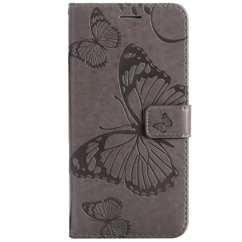 Big Butterfly knižkové puzdro na Xiaomi Redmi 10A - šedé