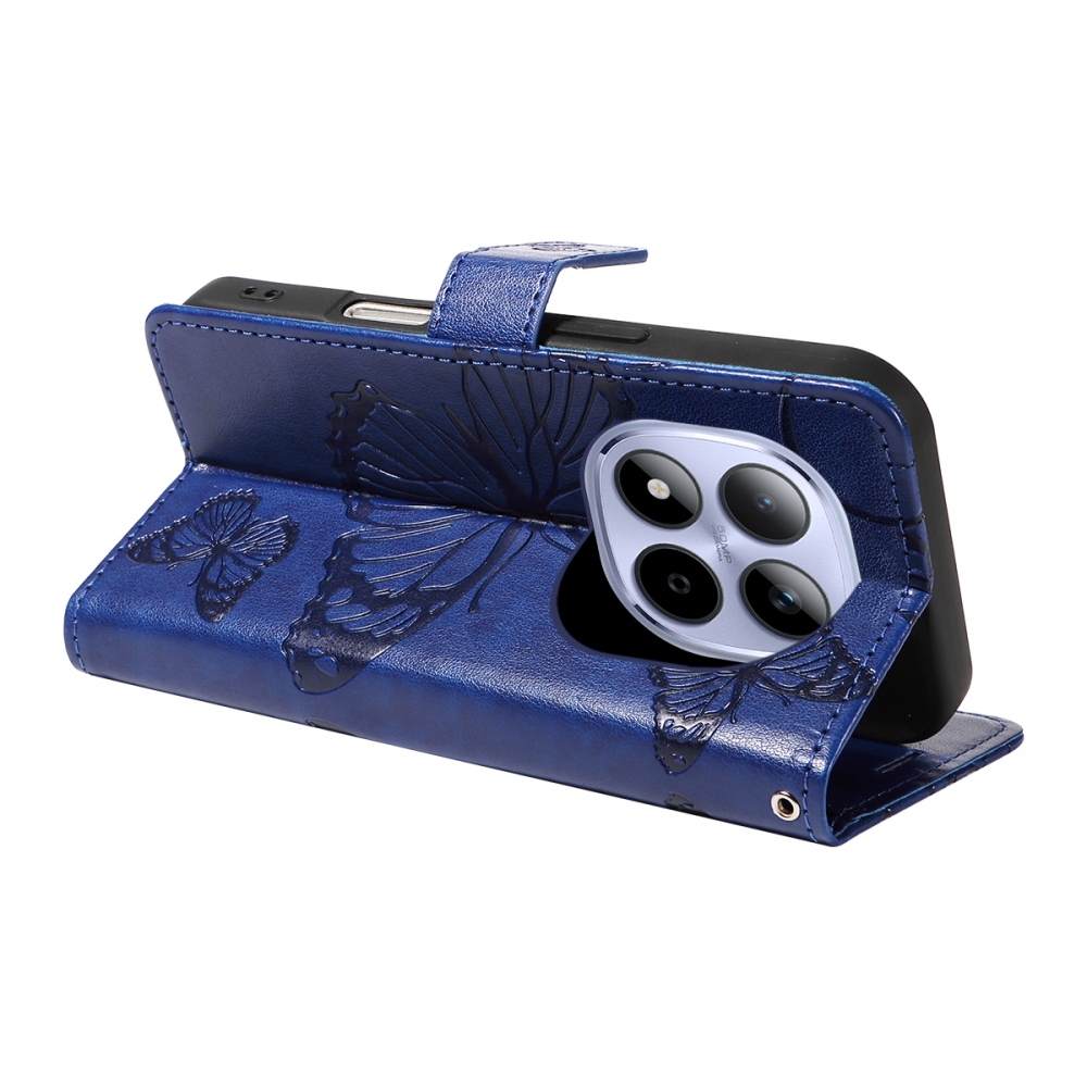 Big Butterfly knižkové púzdro na Xiaomi Redmi Note 15 Pro 5G - modré
