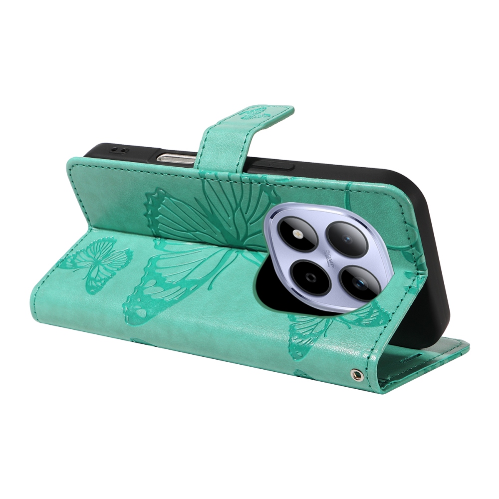 Big Butterfly knižkové puzdro na Xiaomi Redmi Note 15 Pro 5G - modrozelené