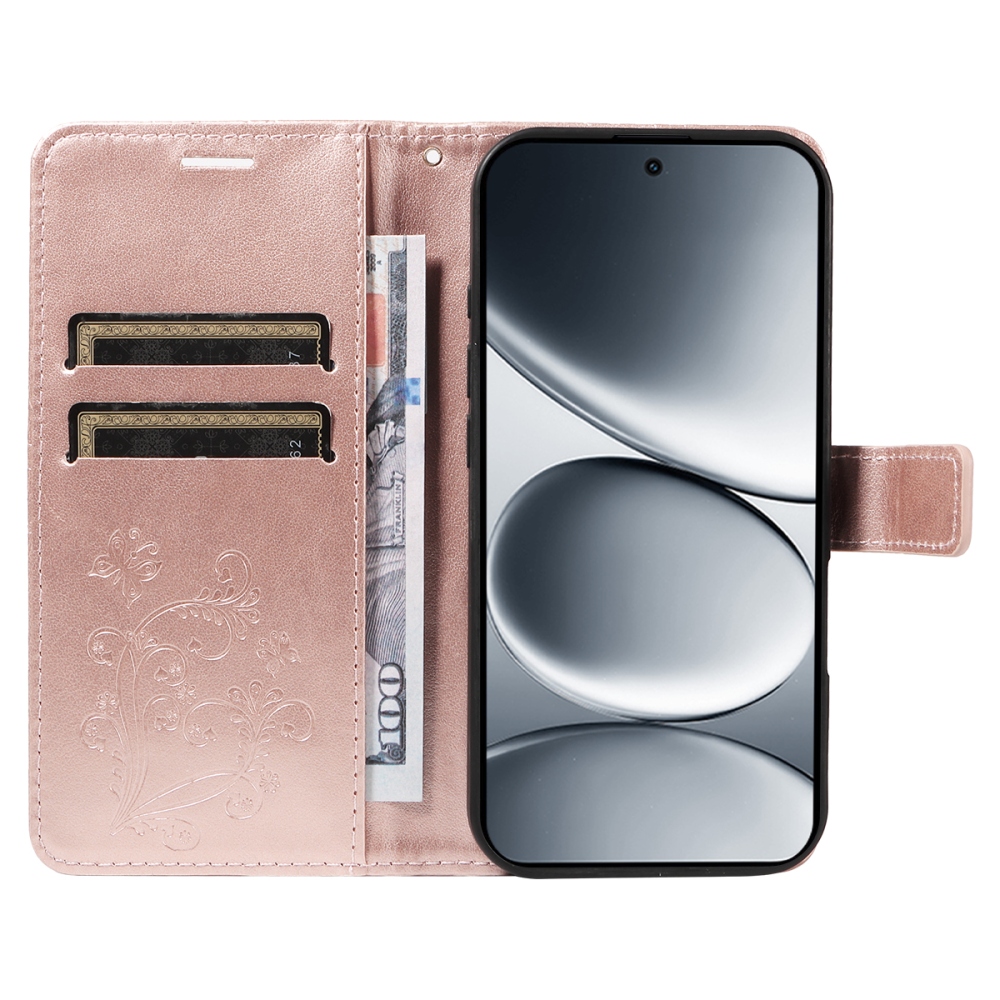 Big Butterfly knižkové púzdro na Xiaomi Redmi Note 15 Pro 5G - ružovozlaté