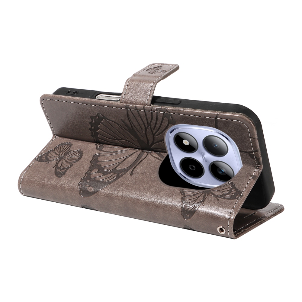 Big Butterfly knižkové puzdro na Xiaomi Redmi Note 15 Pro 5G - šedé