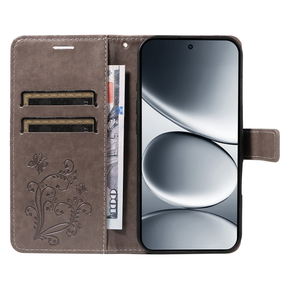 Big Butterfly knižkové puzdro na Xiaomi Redmi Note 15 Pro 5G - šedé