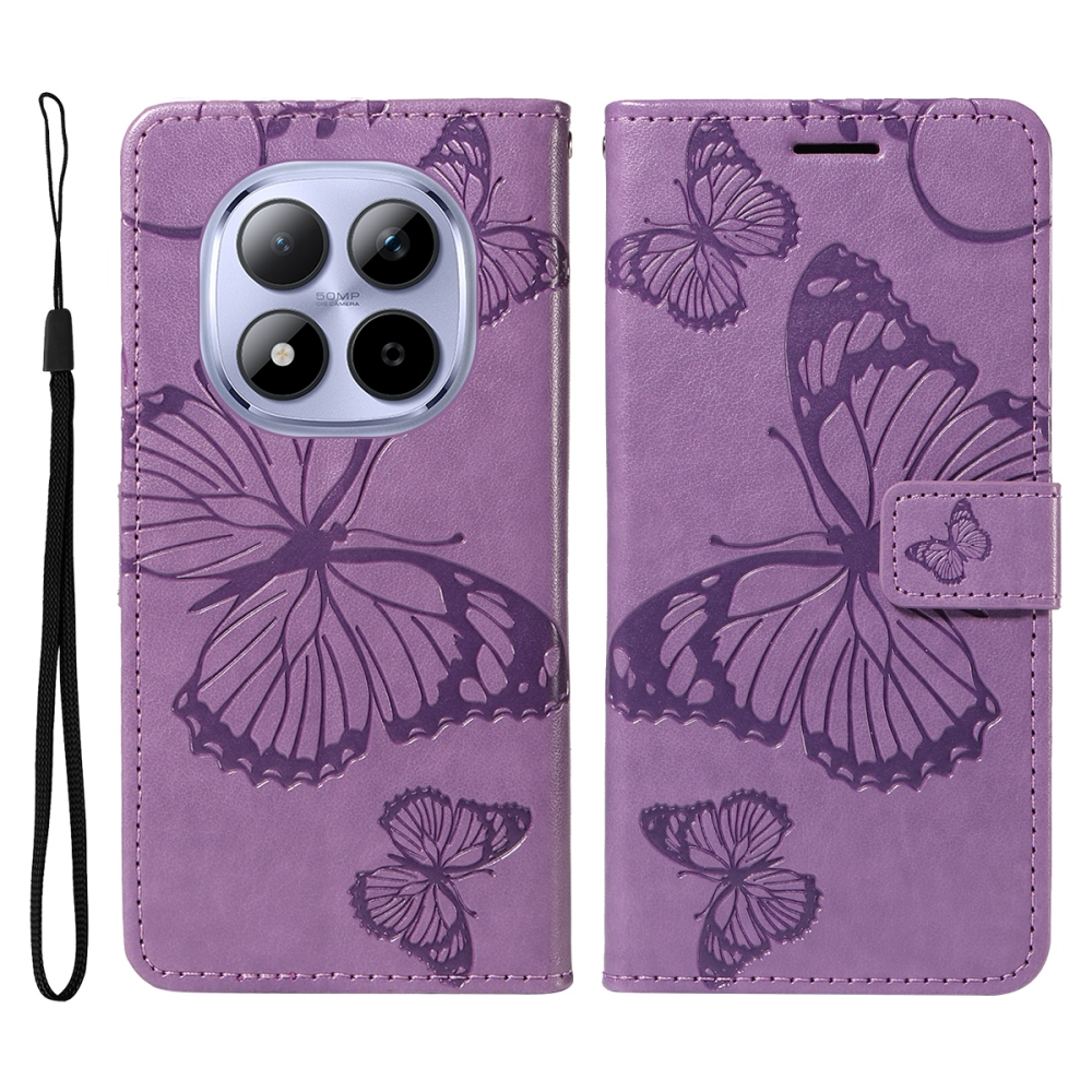 Big Butterfly knižkové puzdro na Xiaomi Redmi Note 15 Pro 5G - svetlofialové