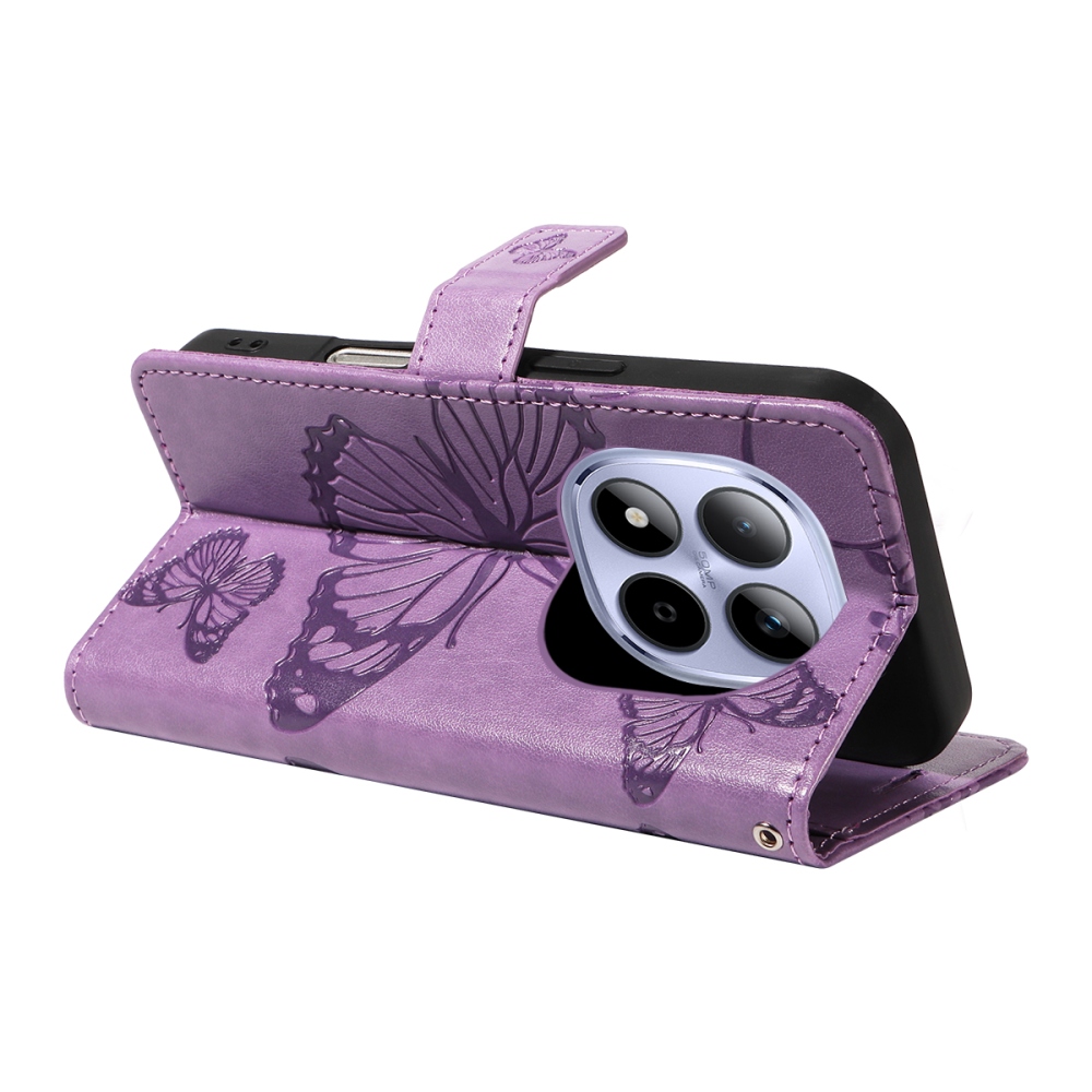 Big Butterfly knižkové puzdro na Xiaomi Redmi Note 15 Pro 5G - svetlofialové
