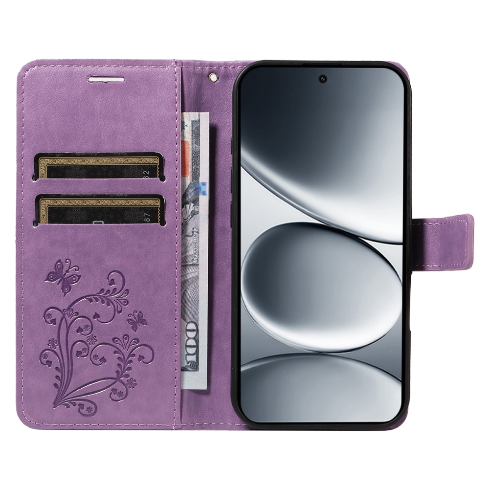 Big Butterfly knižkové puzdro na Xiaomi Redmi Note 15 Pro 5G - svetlofialové