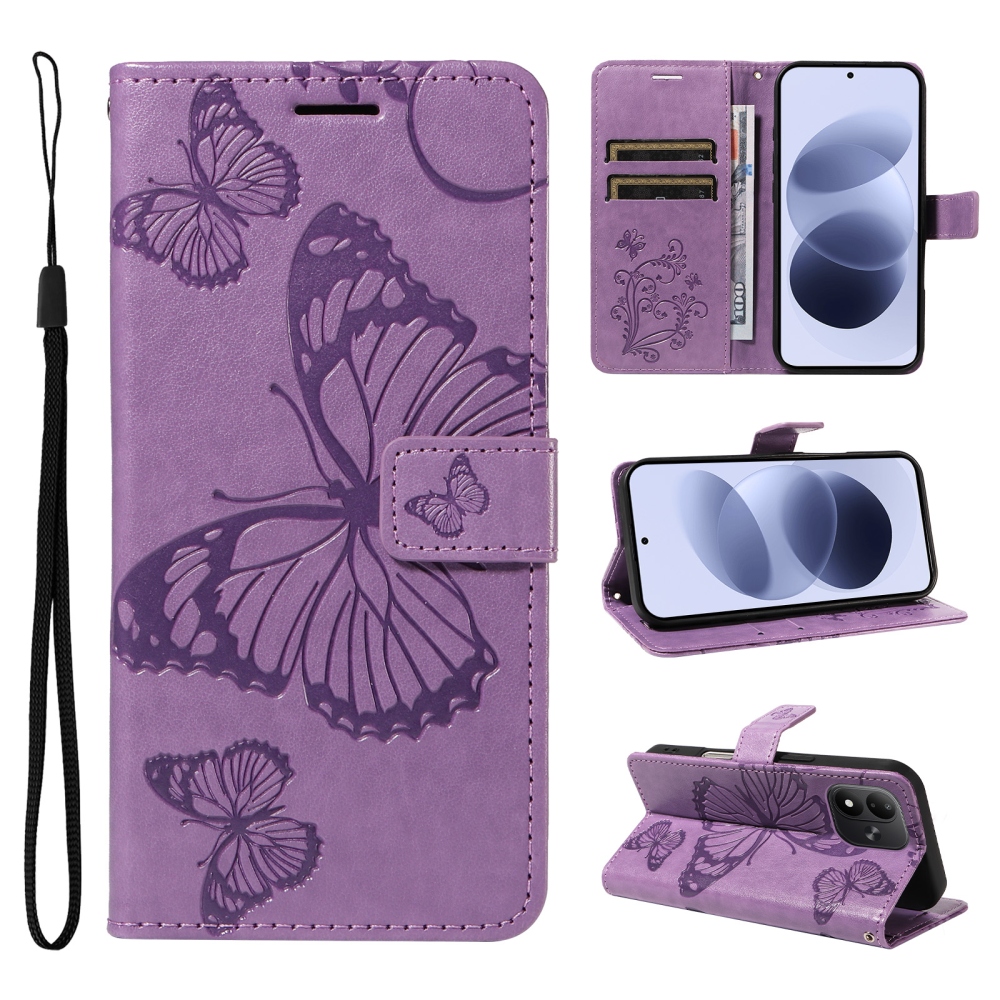 Big Butterfly knižkové púzdro na Xiaomi Redmi Note 17 4G/5G - fialové