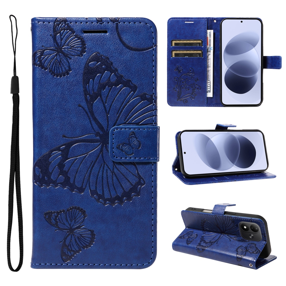 Big Butterfly knižkové púzdro na Xiaomi Redmi Note 17 4G/5G - modré