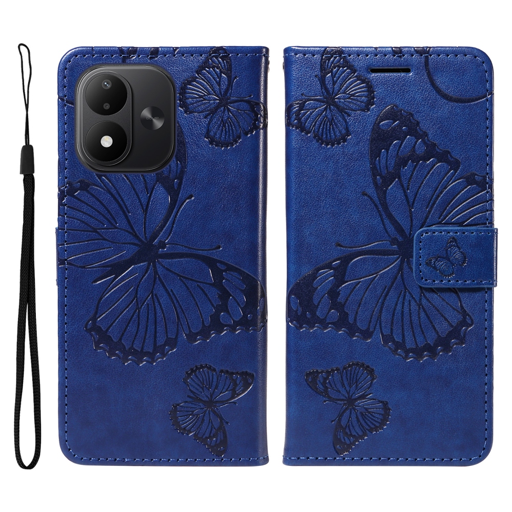 Big Butterfly knižkové púzdro na Xiaomi Redmi Note 17 4G/5G - modré