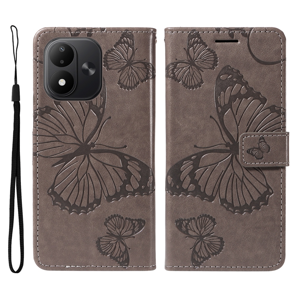 Big Butterfly knižkové púzdro na Xiaomi Redmi Note 17 4G/5G - šedé