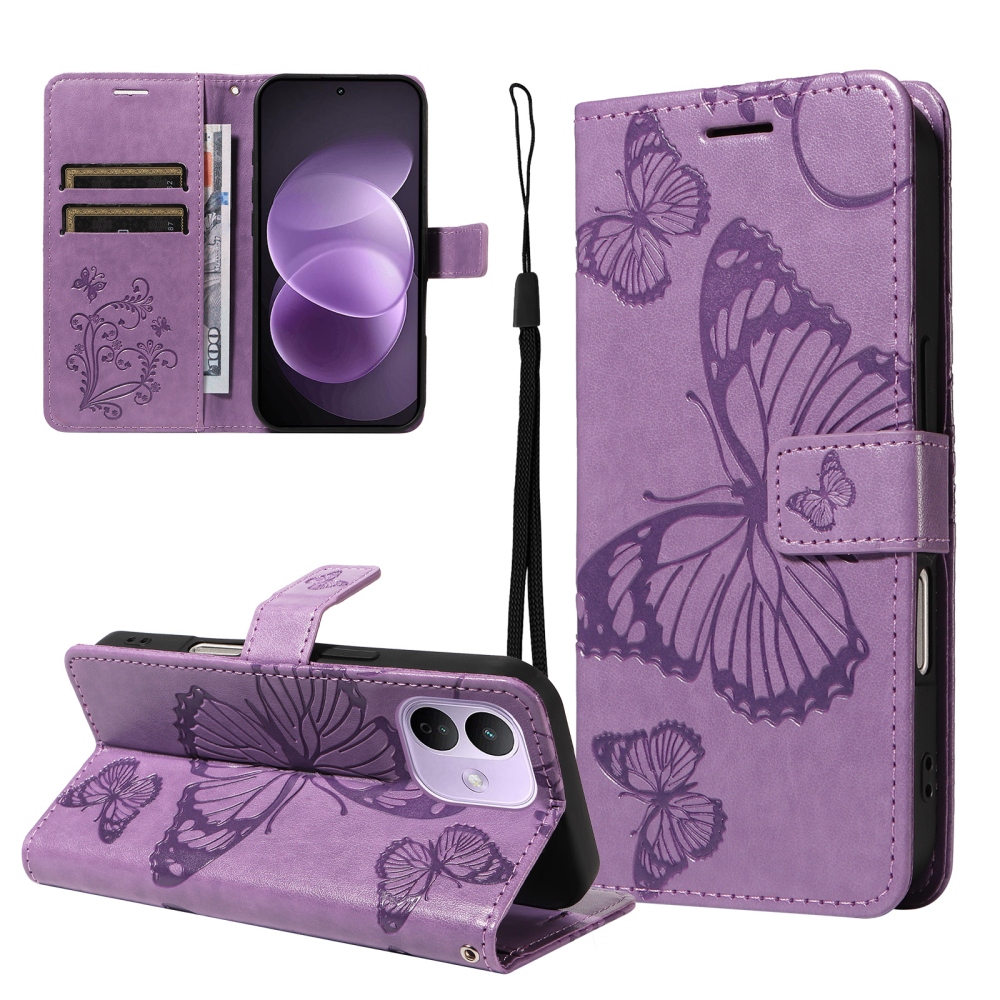 Big Butterfly knižkové púzdro na Xiaomi Redmi Note 17 Pro 5G - fialové