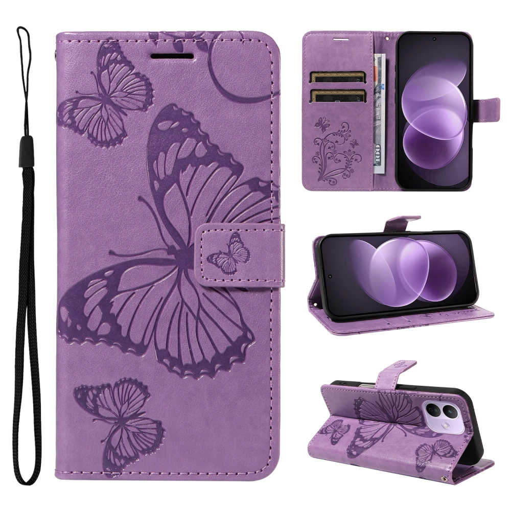 Big Butterfly knižkové púzdro na Xiaomi Redmi Note 17 Pro 5G - fialové
