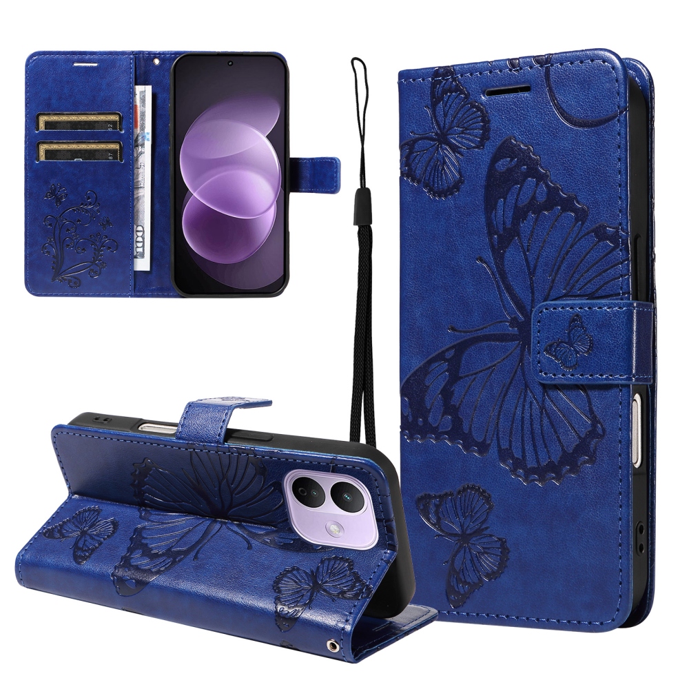 Big Butterfly knižkové púzdro na Xiaomi Redmi Note 17 Pro 5G - modré