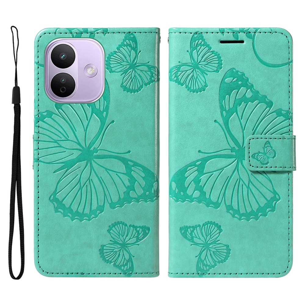 Big Butterfly knižkové puzdro na Xiaomi Redmi Note 17 Pro 5G - modrozelené