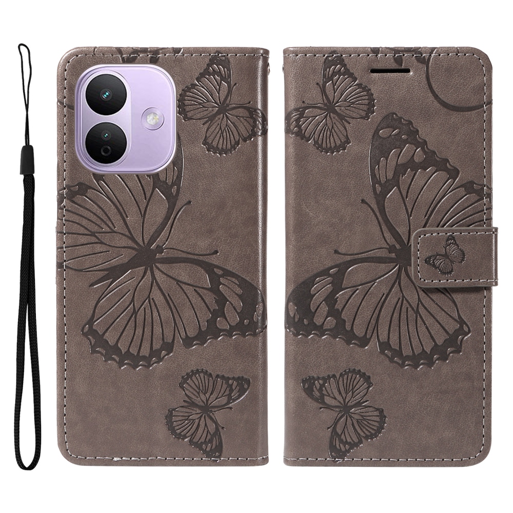 Big Butterfly knižkové púzdro na Xiaomi Redmi Note 17 Pro 5G - šedé