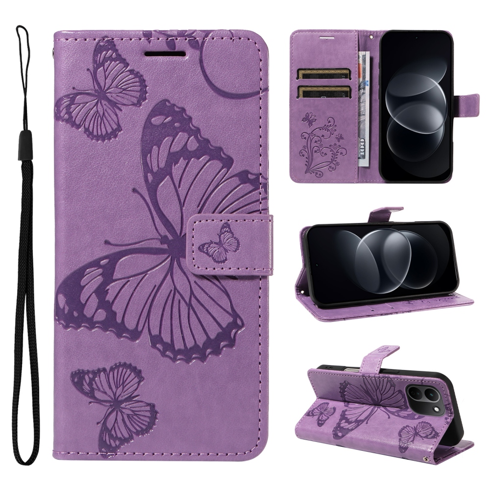 Big Butterfly knižkové púzdro na Xiaomi Redmi Note 17 Pro Max 5G - fialové