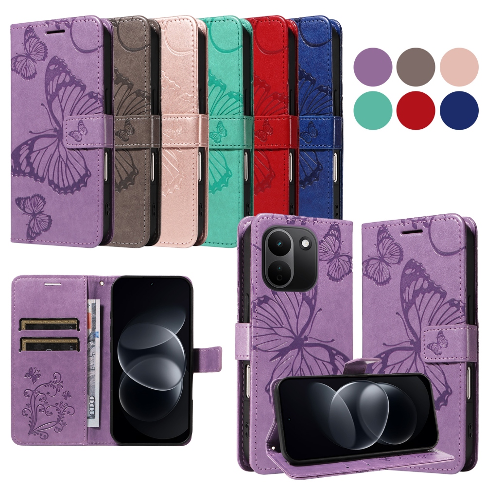 Big Butterfly knižkové púzdro na Xiaomi Redmi Note 17 Pro Max 5G - fialové
