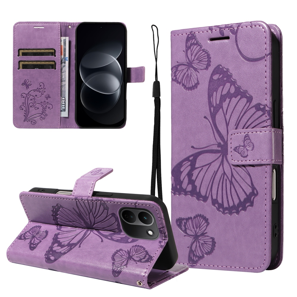 Big Butterfly knižkové púzdro na Xiaomi Redmi Note 17 Pro Max 5G - fialové