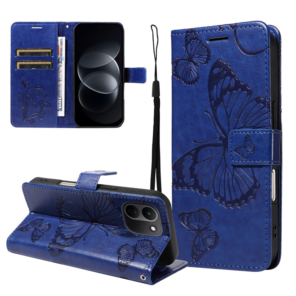 Big Butterfly knižkové púzdro na Xiaomi Redmi Note 17 Pro Max 5G - modré