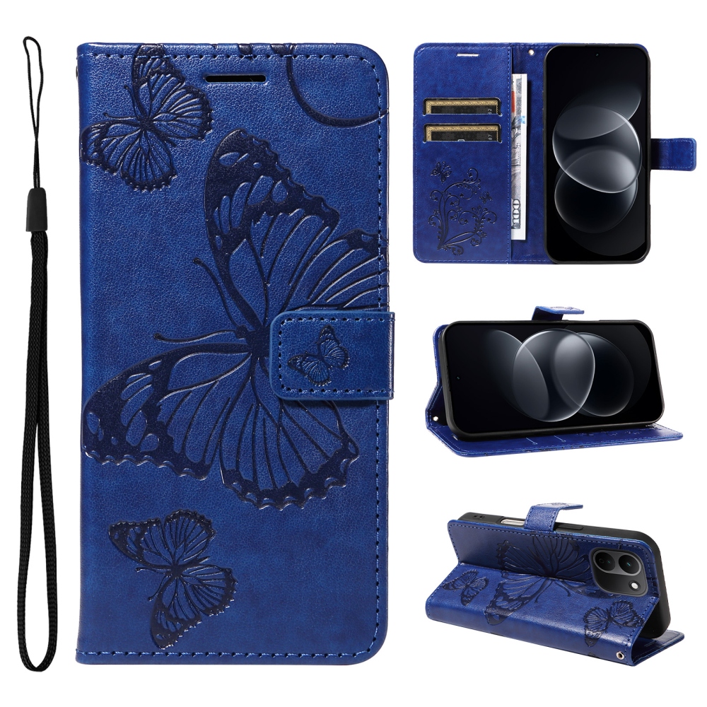 Big Butterfly knižkové púzdro na Xiaomi Redmi Note 17 Pro Max 5G - modré