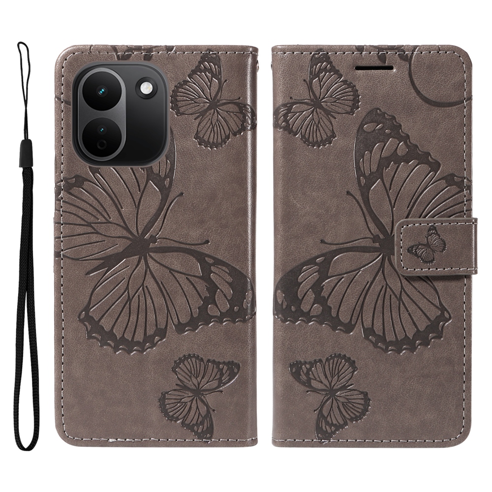 Big Butterfly knižkové púzdro na Xiaomi Redmi Note 17 Pro Max 5G - šedé