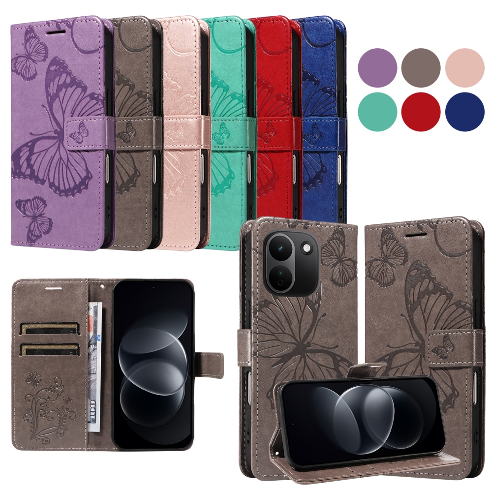 Big Butterfly knižkové púzdro na Xiaomi Redmi Note 17 Pro Max 5G - šedé