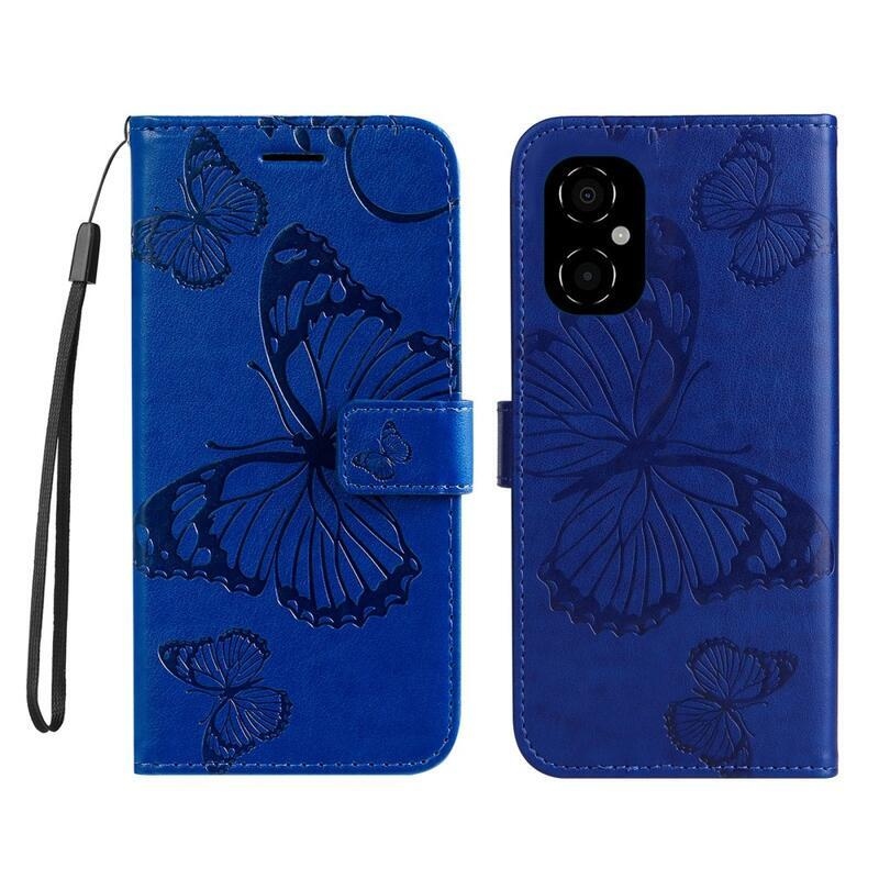 Butterfly peňaženkové púzdro pre mobil Xiaomi Poco M4 5G - modré