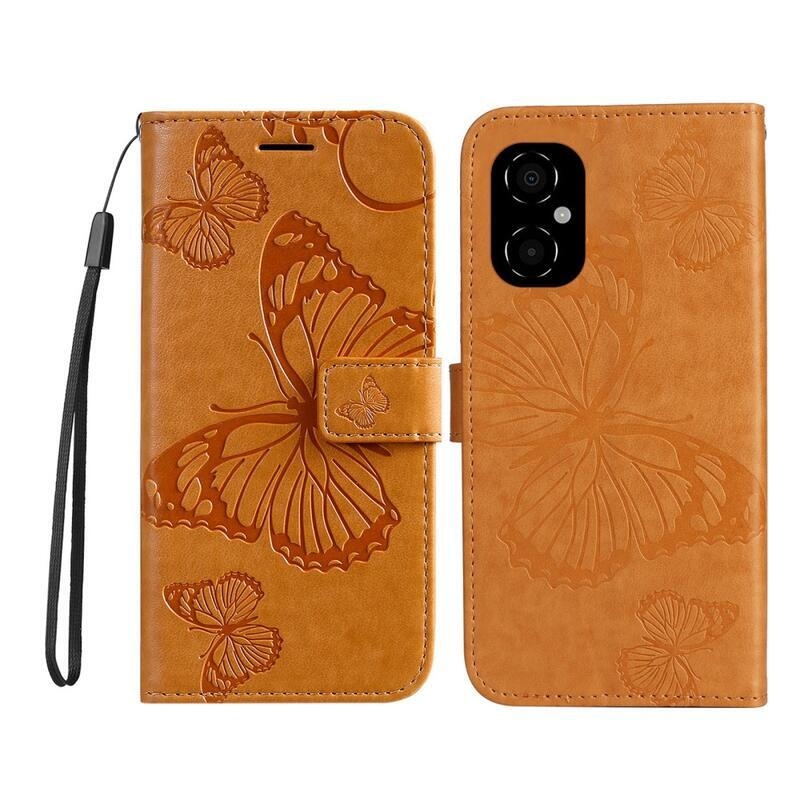 Butterfly peňaženkové púzdro pre mobil Xiaomi Poco M4 5G - žlté