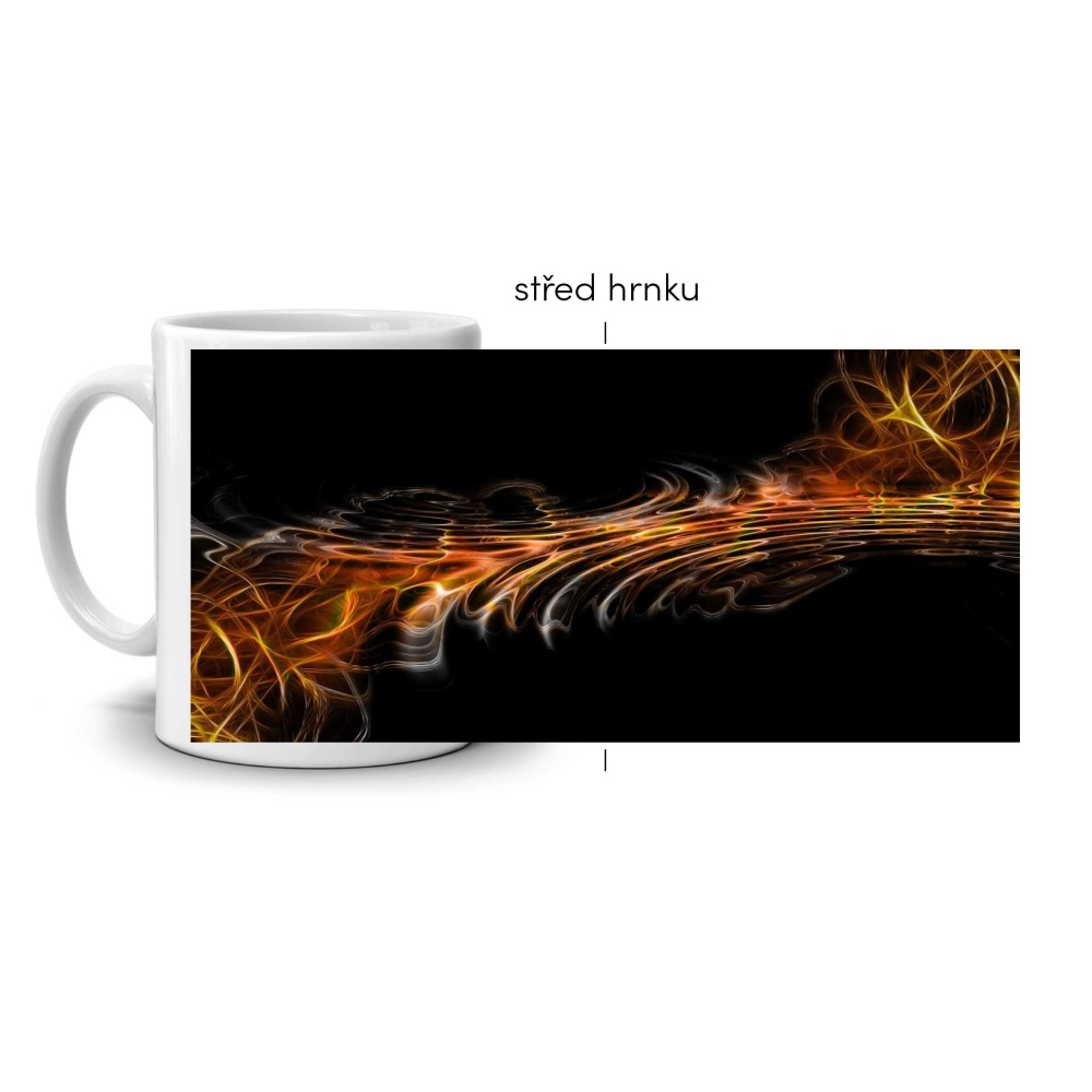 Biely keramický hrnček 330ml s obrázkom - abstraktný motív 3