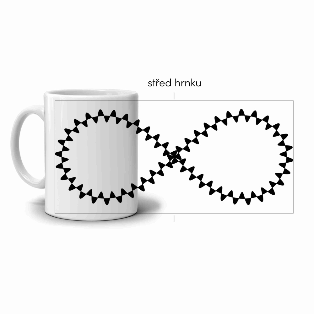 Biely keramický hrnček 330ml s obrázkom - abstraktný motív 6