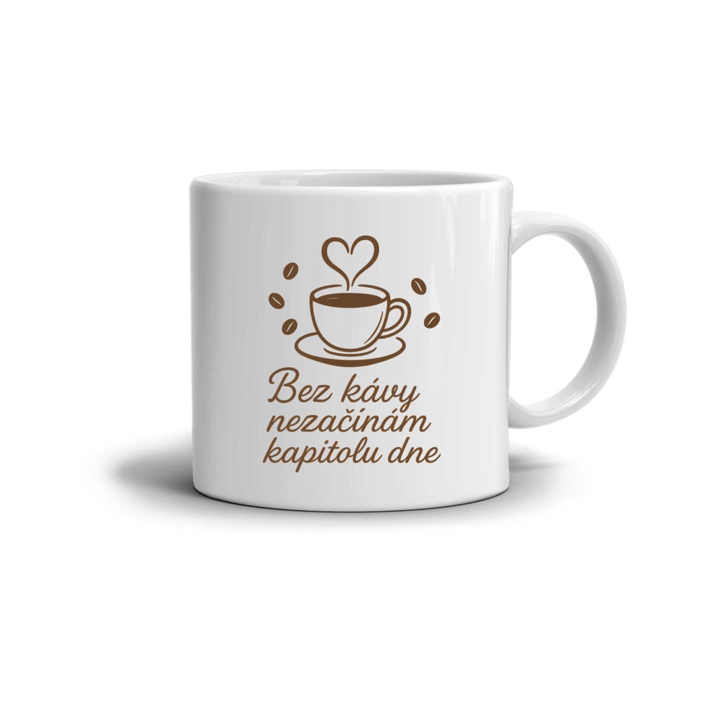 Biely keramický hrnček 330ml s obrázkom - bez kávy