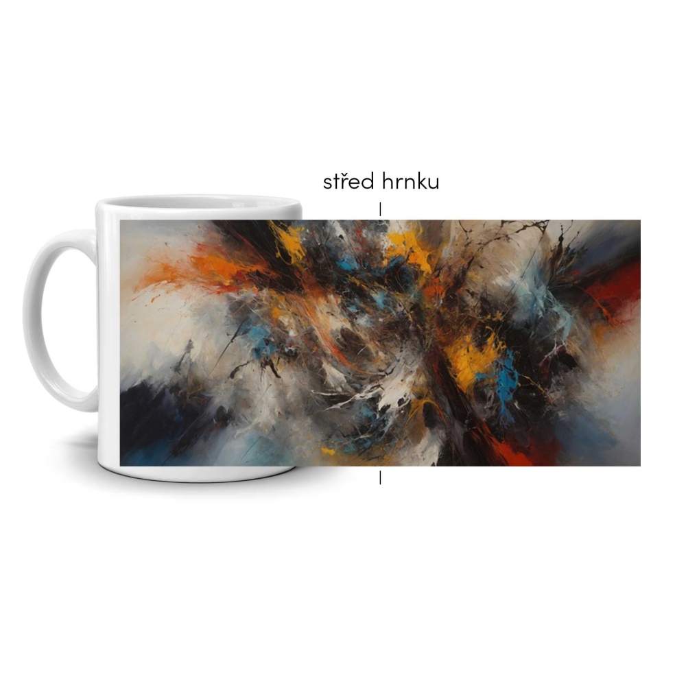 Biely keramický hrnček 330ml s obrázkom - búrka emócií