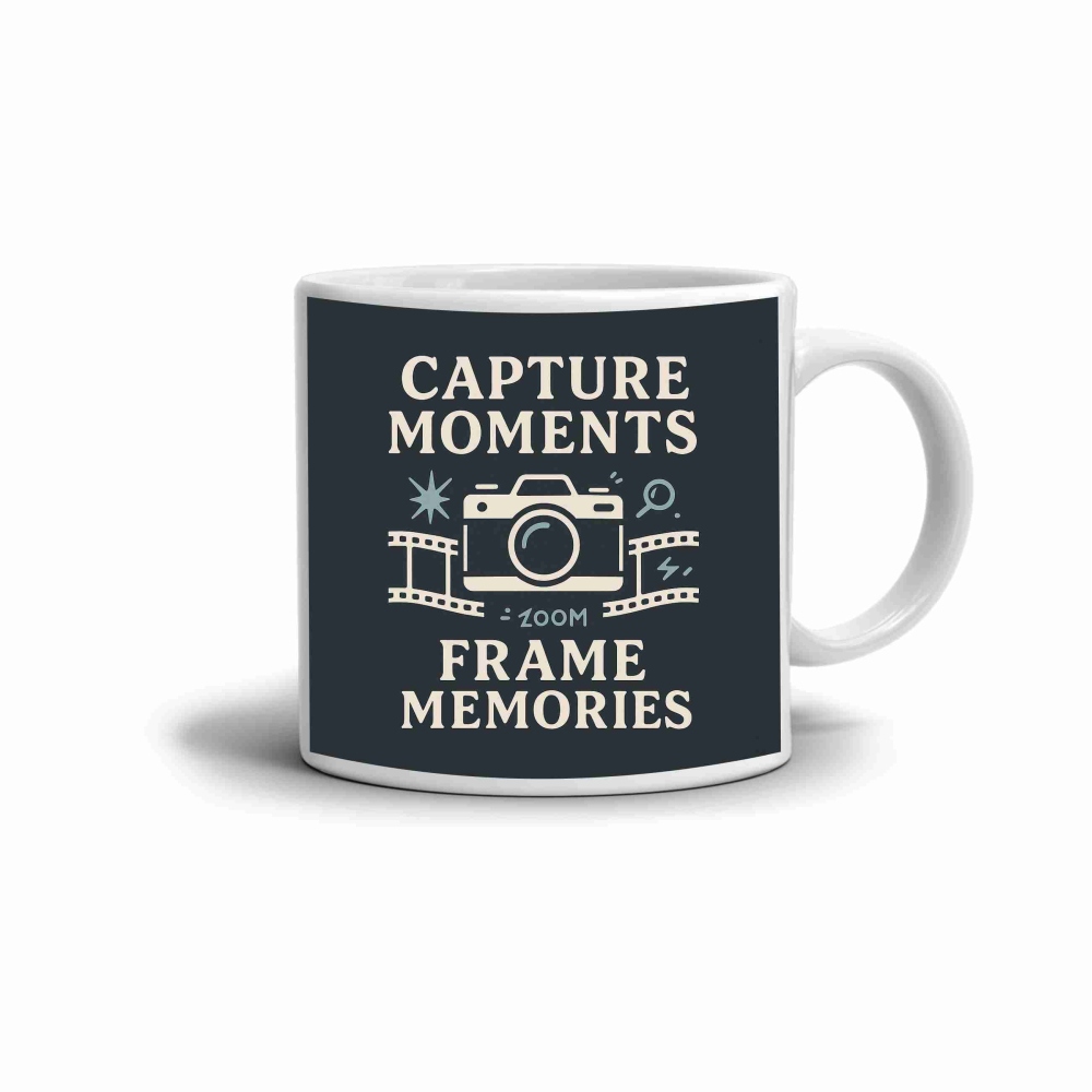 Biely keramický hrnček 330ml s obrázkom - capture moments