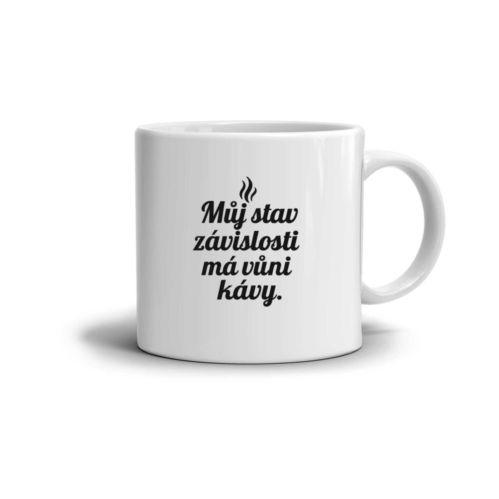 Biely keramický hrnček 330ml s obrázkom - citát kafe 2