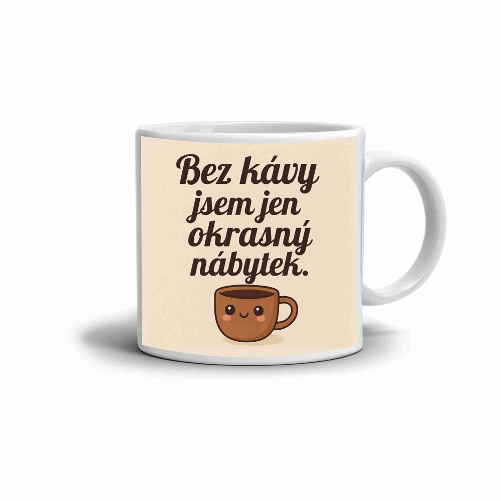 Biely keramický hrnček 330ml s obrázkom - citát kafe 4