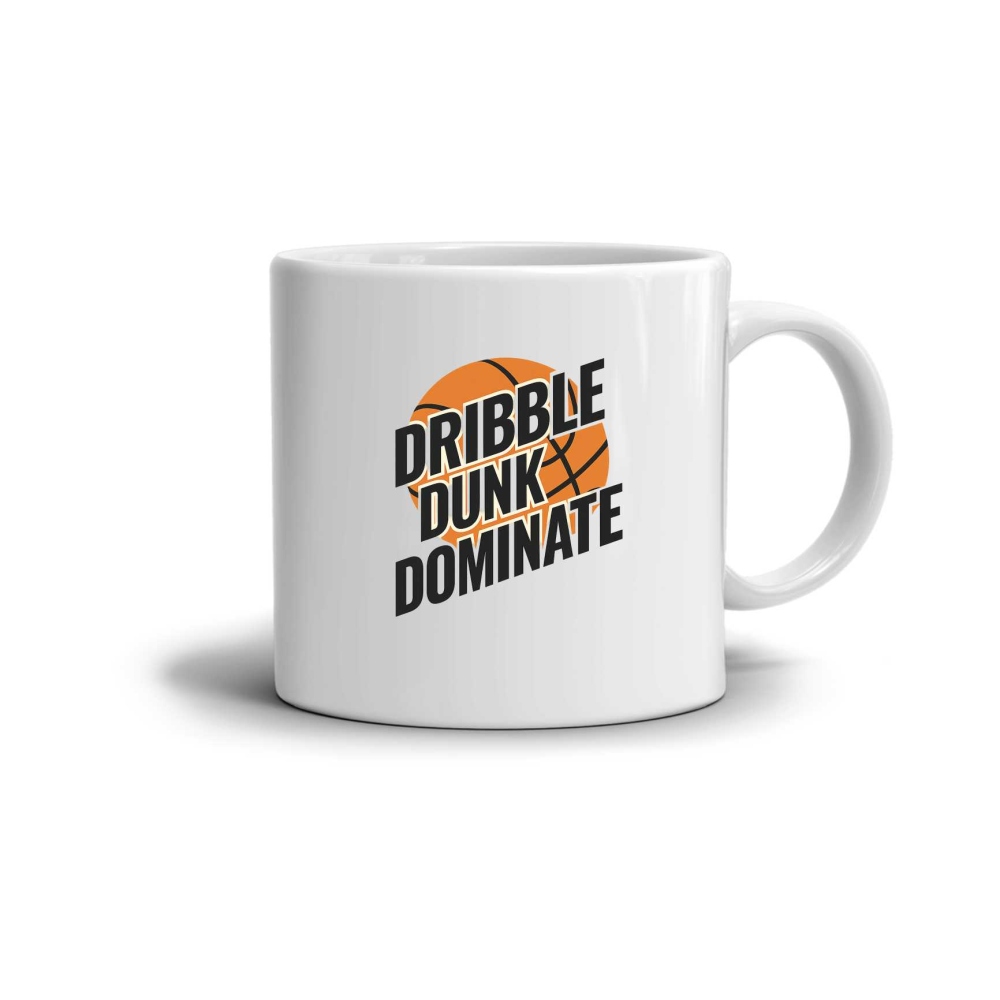 Biely keramický hrnček 330ml s obrázkom - dribble