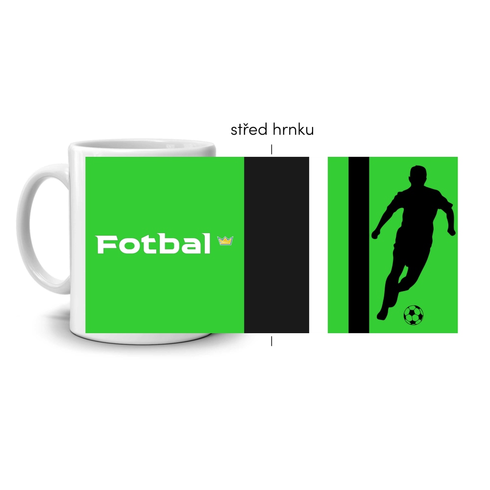 Biely keramický hrnček 330ml s obrázkom - futbal