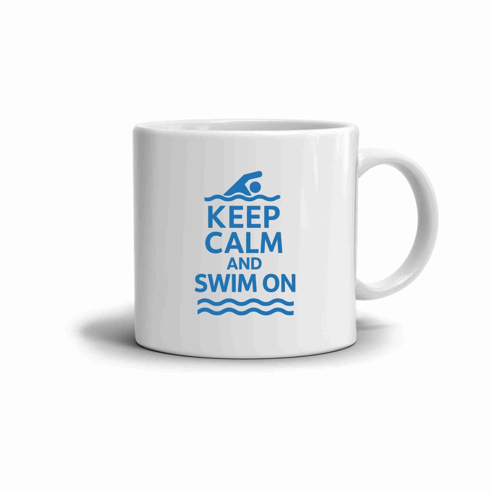 Biely keramický hrnček 330ml s obrázkom - keep calm