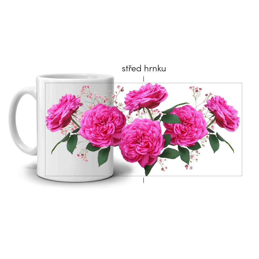 Biely keramický hrnček 330ml s obrázkom - kvety vášne