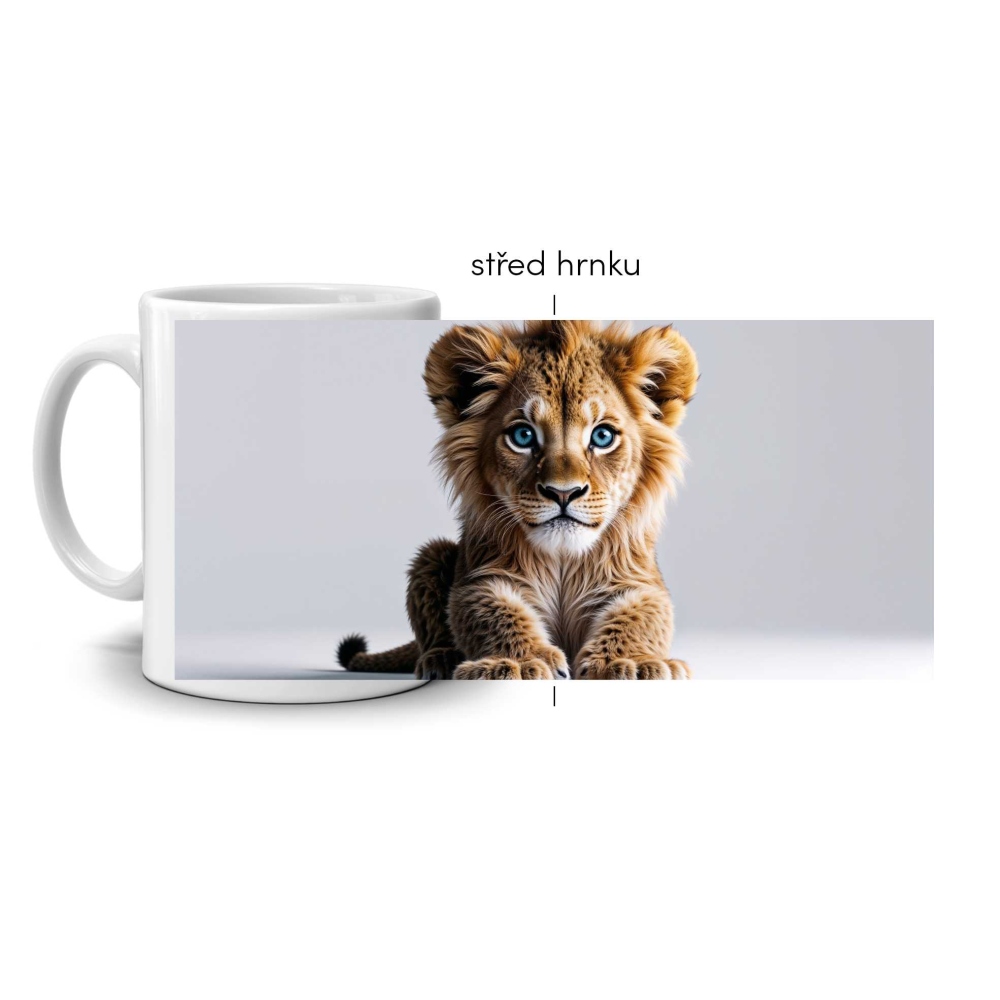 Biely keramický hrnček 330ml s obrázkom - malý kráľ