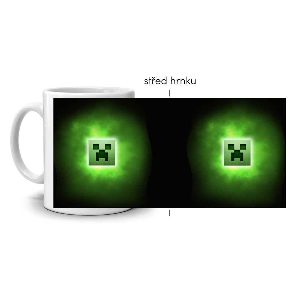 Biely keramický hrnček 330ml s obrázkom - minecraft 2