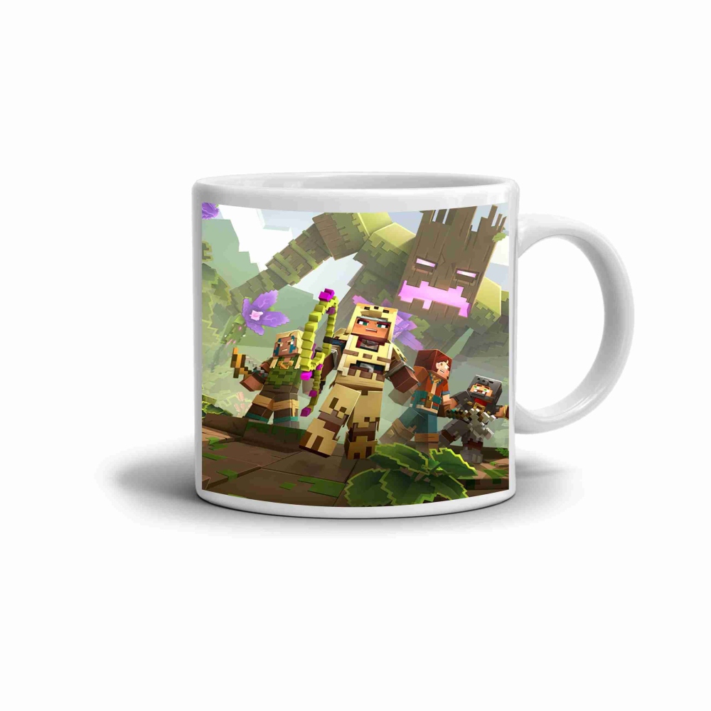 Biely keramický hrnček 330ml s obrázkom - minecraft 3