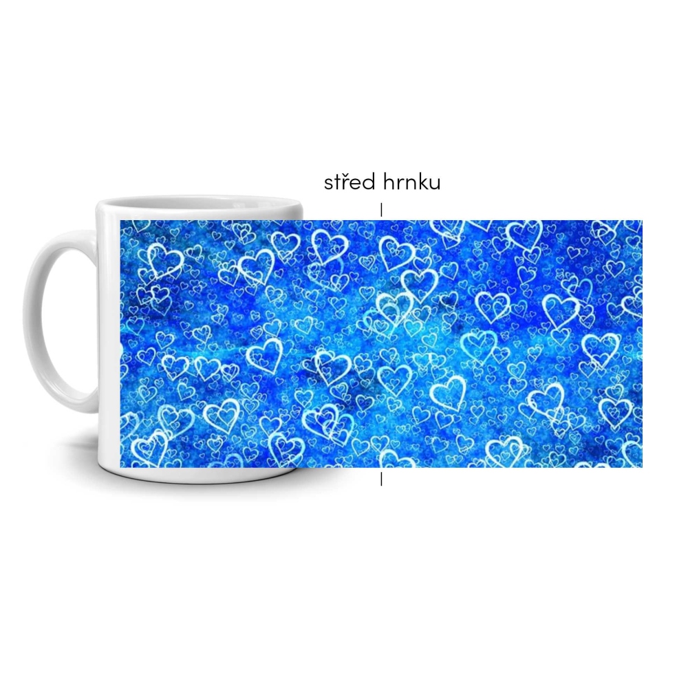 Biely keramický hrnček 330ml s obrázkom - more sŕdc