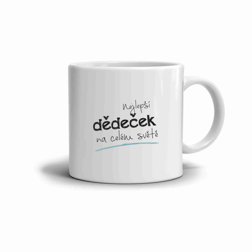 Biely keramický hrnček 330ml s obrázkom - najlepší dedko 2