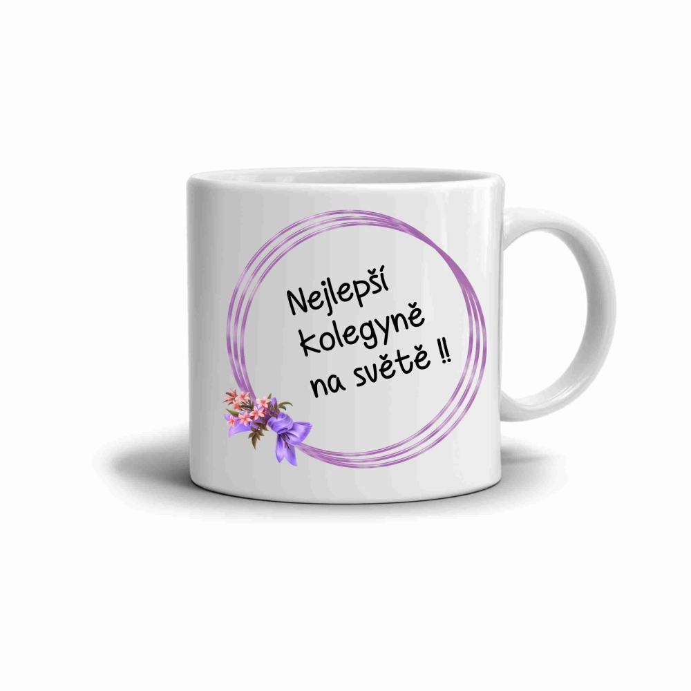 Biely keramický hrnček 330ml s obrázkom - najlepšie kolegyne