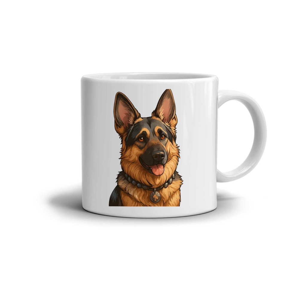 Biely keramický hrnček 330ml s obrázkom - nemecký ovčiak 3