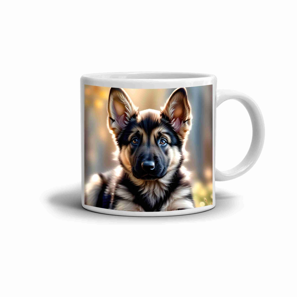 Biely keramický hrnček 330ml s obrázkom - nemecký ovčiak 4