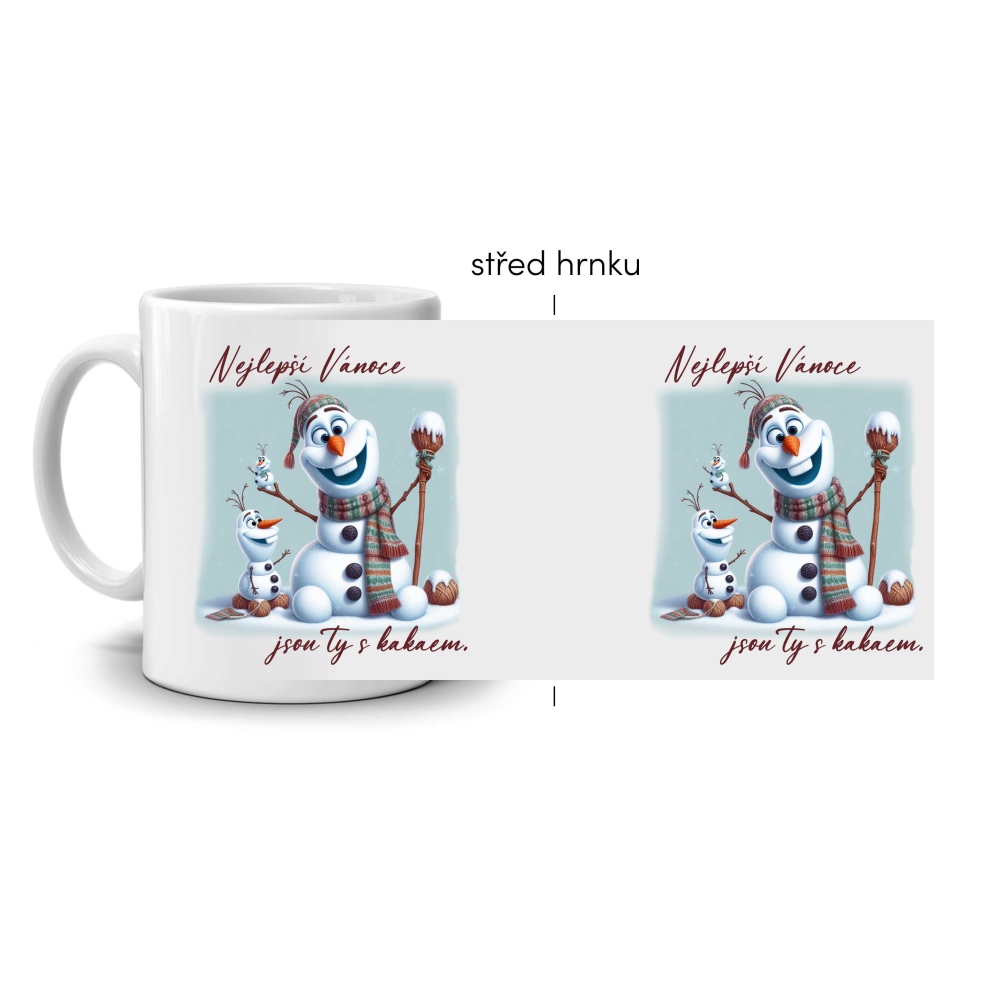 Biely keramický hrnček 330ml s obrázkom - olaf