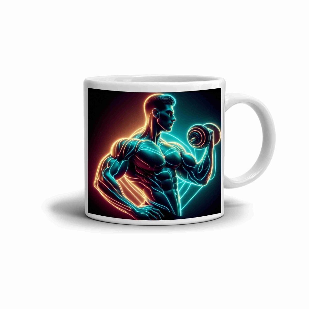 Biely keramický hrnček 330ml s obrázkom - posilňovanie 2