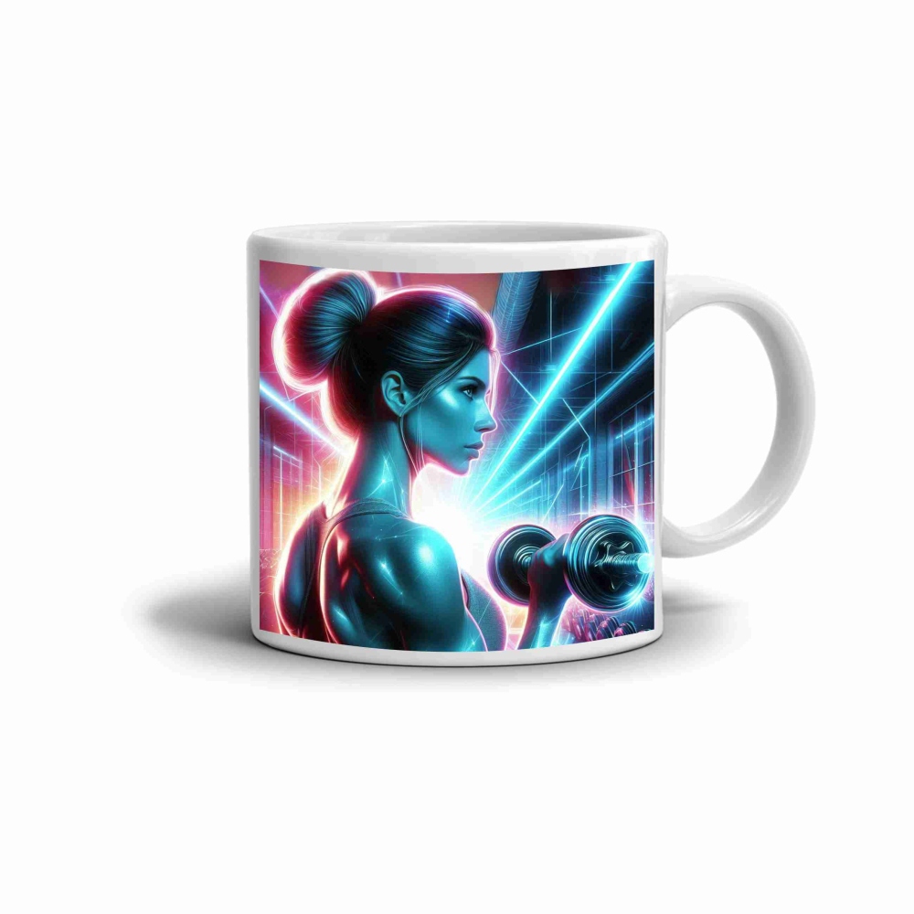 Biely keramický hrnček 330ml s obrázkom - posilňovanie